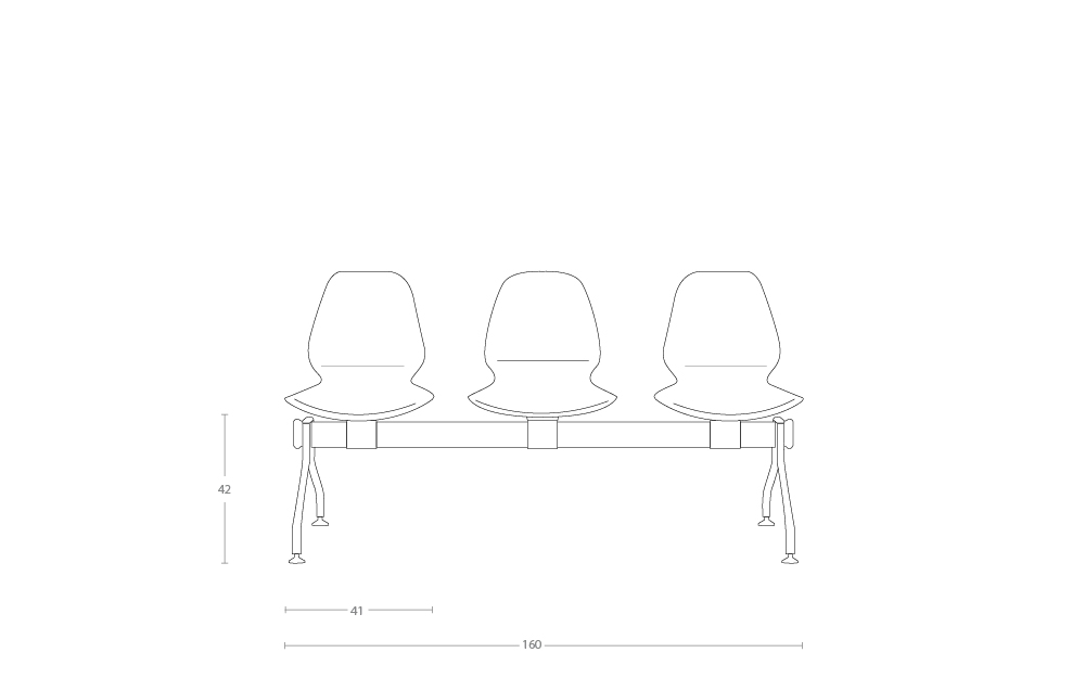 Dimensoes do produto longarina ce - 3 lugares